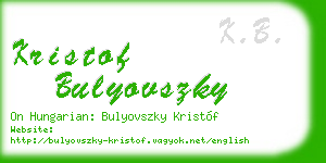 kristof bulyovszky business card